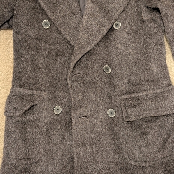 Gray Wool Double-Breasted Pea Coat - Picture 4 of 8